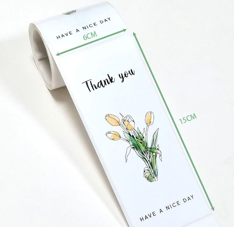 Cuộn 50 Sticker Thank You tem dán niêm phong hộp hàng