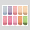 100 Sticker tem dán niêm phong hộp hàng 3x6,5cm 10 màu