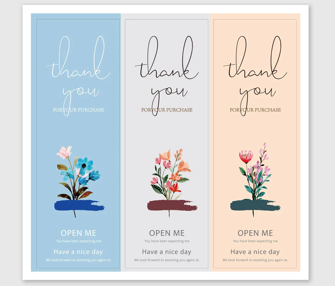 Sticker Thank You tem dán niêm phong hộp hàng 3×9cm