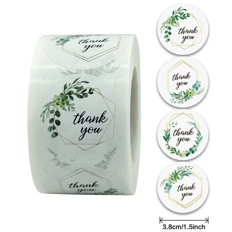 Cuộn 500 Sticker Thank You Nhãn dán cảm ơn 3,8cm