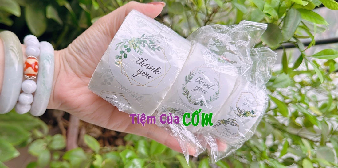 Cuộn 500 Sticker Thank You, Nhãn dán cảm ơn 3 Size nhiều mẫu