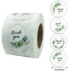 Cuộn 500 Sticker Thank You họa tiết hoa lá 2,5cm - 3,8cm - 5cm