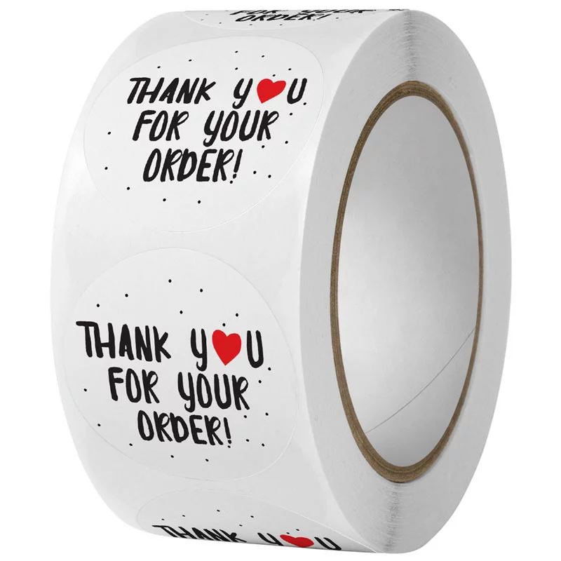 Cuộn 500 Sticker Thank You For Your Order 2,5cm - 3,8cm và 5cm