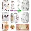 Cuộn 500 Sticker Thank You, Tem cảm ơn 2,5cm