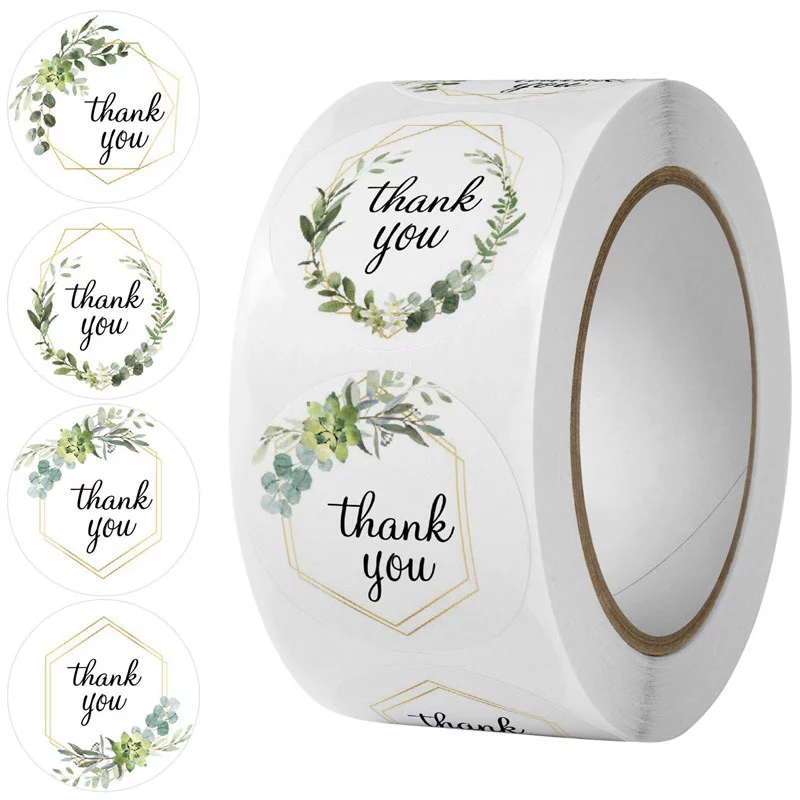 Cuộn 500 Sticker Thank You, Tem cảm ơn 2,5cm