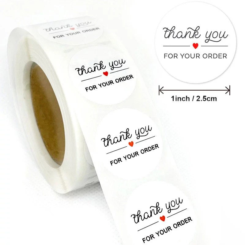 Cuộn 500 Sticker Thank You, Tem cảm ơn 2,5cm