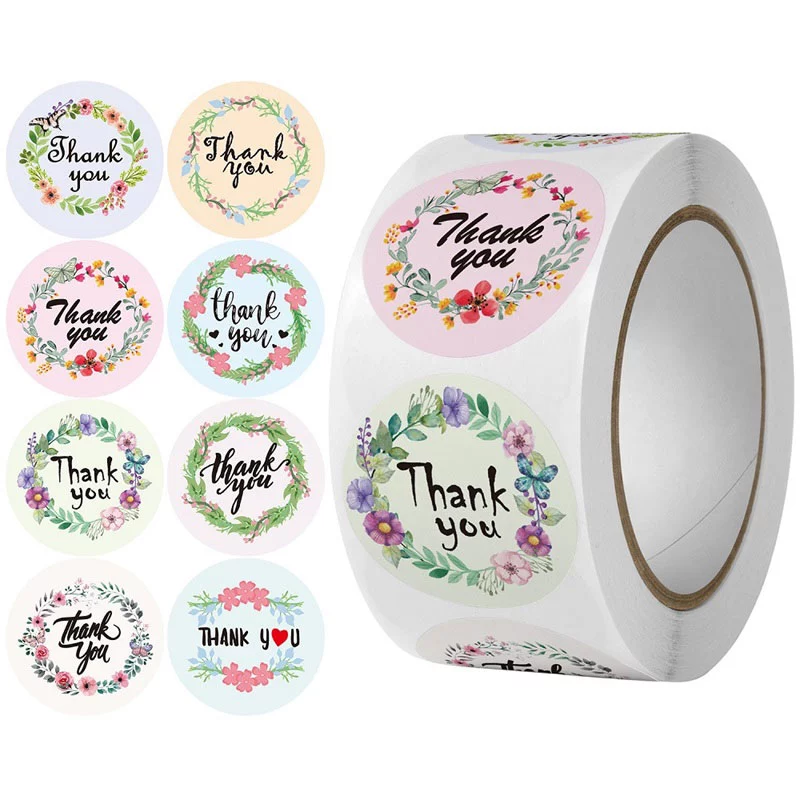 Cuộn 500 Sticker Thank You, Tem cảm ơn 2,5cm