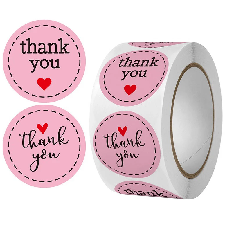 Cuộn 500 Sticker Thank You, Tem cảm ơn 2,5cm