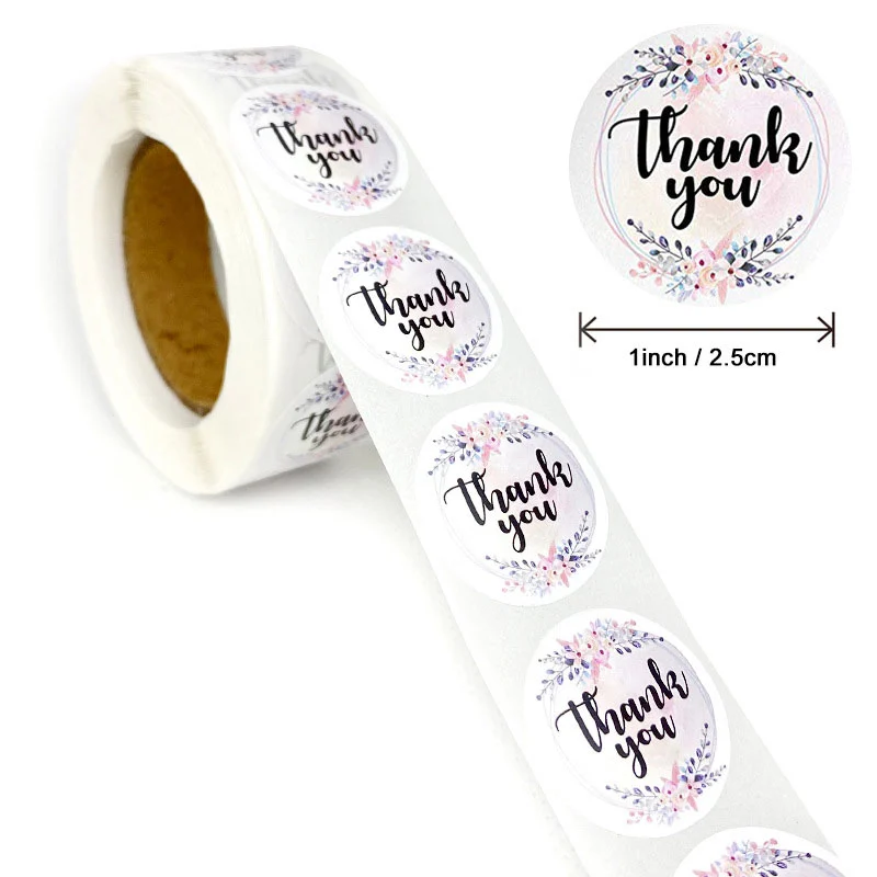 Cuộn 500 Sticker Thank You, Tem cảm ơn 2,5cm
