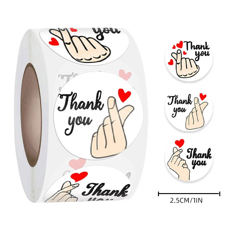 Cuộn 500 Sticker Thank You, Tem cảm ơn 2,5cm