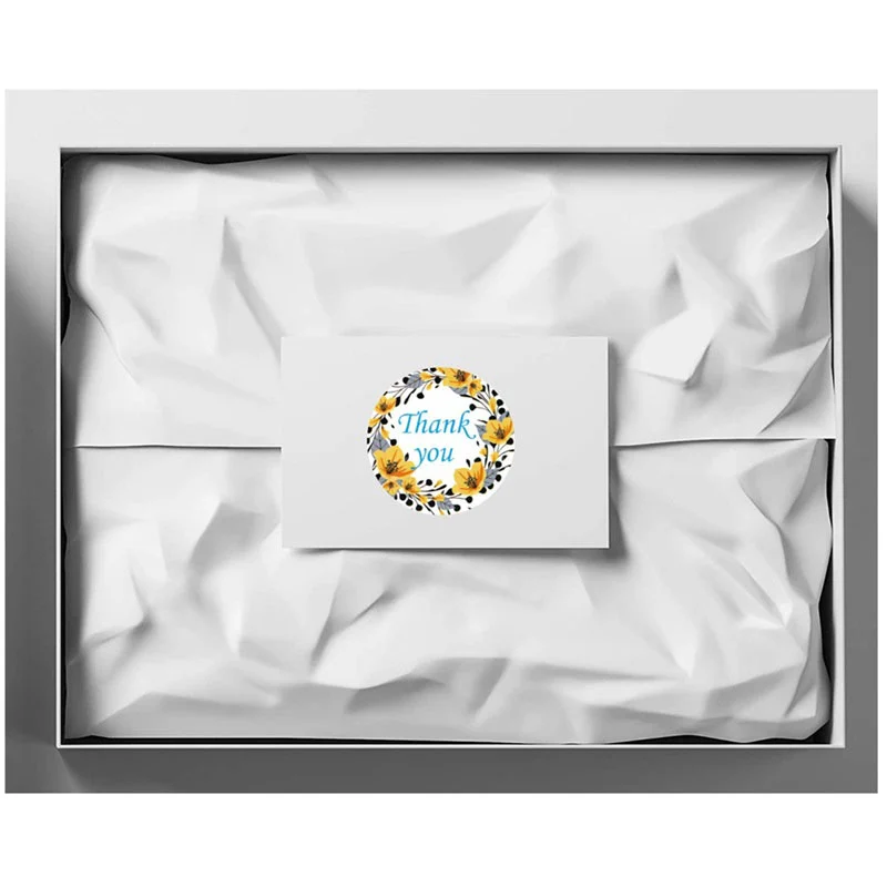 Cuộn 500 Sticker Thank You 6 Hoa Văn Nghệ Thuật 3.8cm