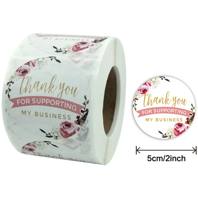 Cuộn 500 Sticker Thank You 5cm, Tem Thank You rẻ đẹp