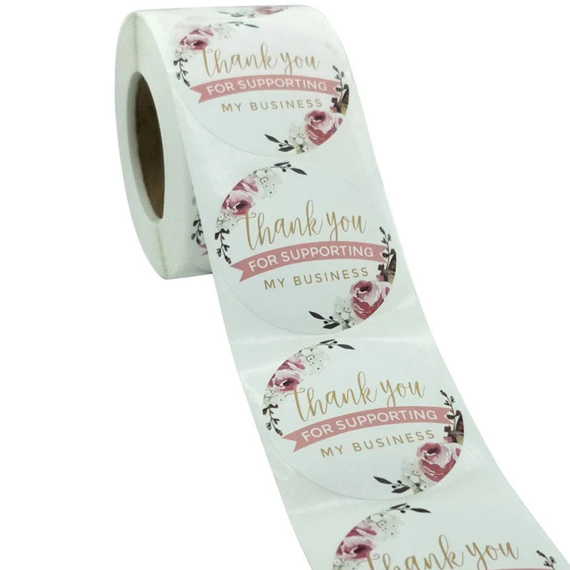 Cuộn 500 Sticker Thank You For Supporting My Business 5cm