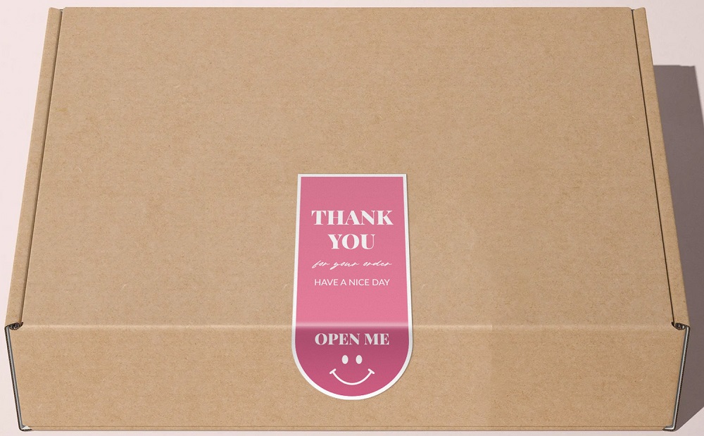 Sticker tem dán niêm phong hộp hàng, Sticker Thank You, Tem dán cảm ơn