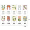 100 Sticker niêm phong hộp hàng 3×6,5cm, tem dán 10 họa tiết hoa