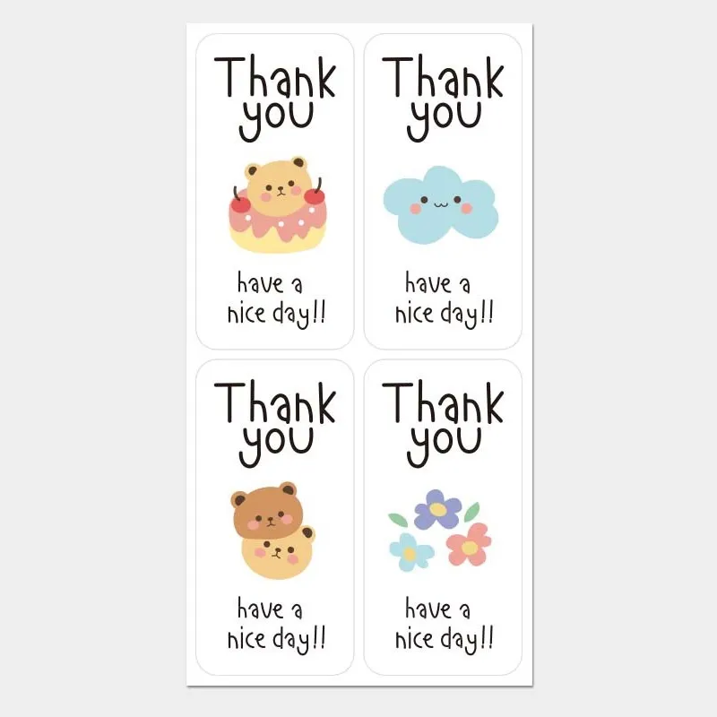 100 Sticker niêm phong hộp hàng 3x6CM họa tiết Kute 100 Sticker niêm phong hộp hàng 3x6CM họa tiết Kute