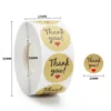 Cuộn 500 Sticker Thank You giấy Kraft 2,5CM, Sticker Thank You giấy xi măng