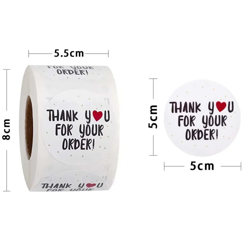 Cuộn 500 Sticker Thank You For Your Order 2,5cm - 3,8cm và 5cm - Ảnh 6