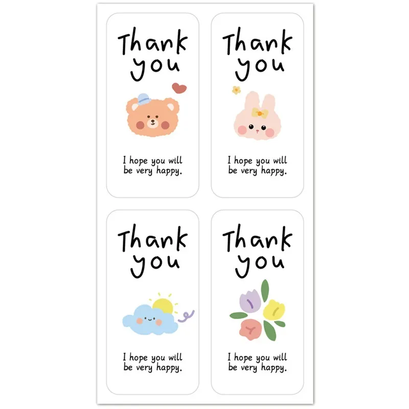 100 Sticker niêm phong hộp hàng 3x6CM họa tiết Kute 100 Sticker niêm phong hộp hàng 3x6CM họa tiết Kute - Ảnh 8